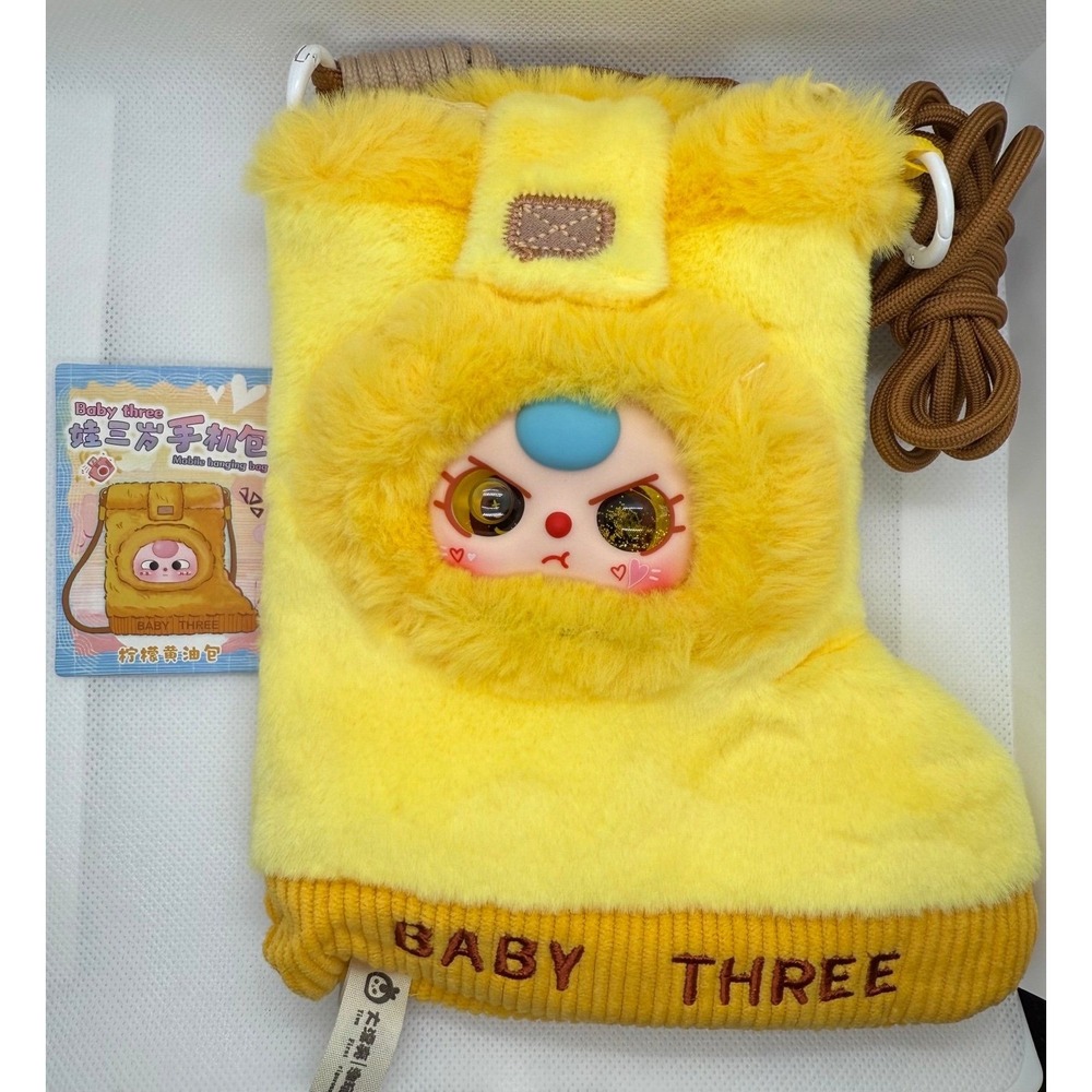 Baby Three Phone Bag - Lemon Butter with Special Gold Liquid Eyes and Card/Bag